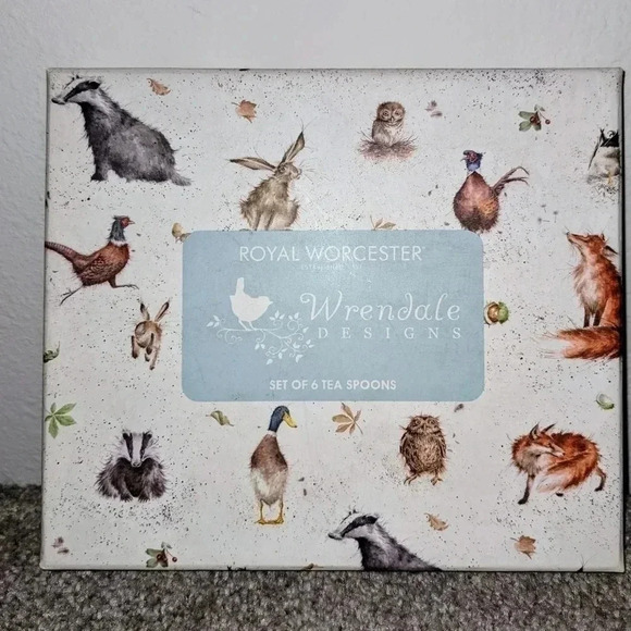 Royal Worcester Wrendale Designs Tea Spoons Set of 5 Animal Handle Spoons - Picture 4 of 4